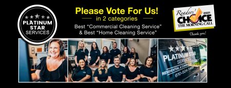 a promotional advertisement for Platinum Star Services, a cleaning company